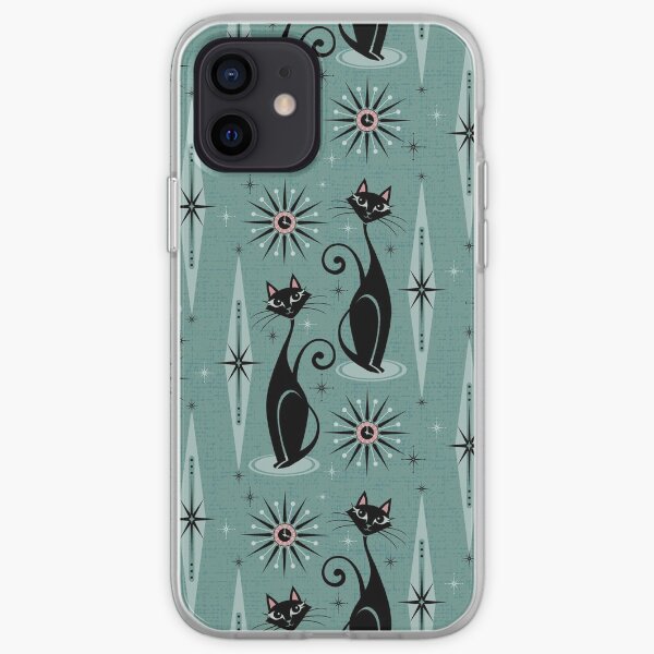 Mid Century Cats and Clocks III iPhone Soft Case