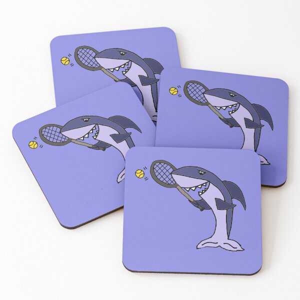 Item preview, Funny Shark Playing Tennis Cartoon designed and sold by Nature's Fancy.