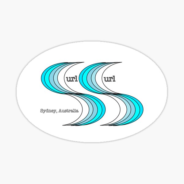 Curl Curl Sydney Australia Graphic Design Sticker