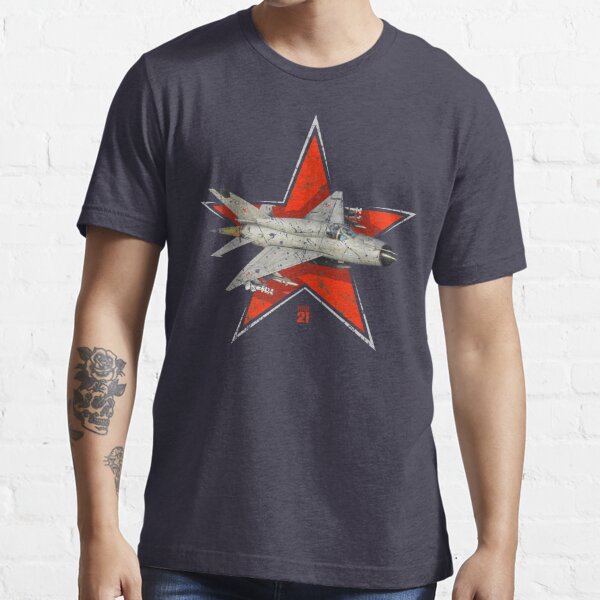 : MiG-21 Russian Soviet Era Star Vintage Aircraft T-Shirt :  Clothing, Shoes & Jewelry