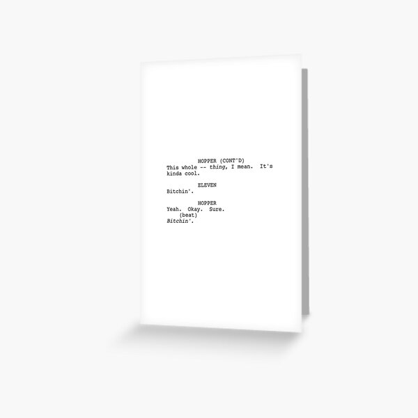 Stranger Things 2 Finale Max Is Driving Script Quote Greeting Card By Jackielogsted Redbubble - pin by roblox jis63 on board in 2019 stranger things quote