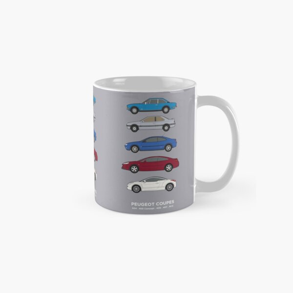 Peugeot coupes classic car collection 504, 405 concept, 406, 407, RCZ Classic Mug