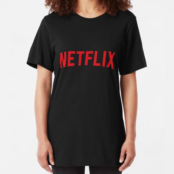 Best Selling Netflix Logo Merchandise Slim Fit T-Shirt