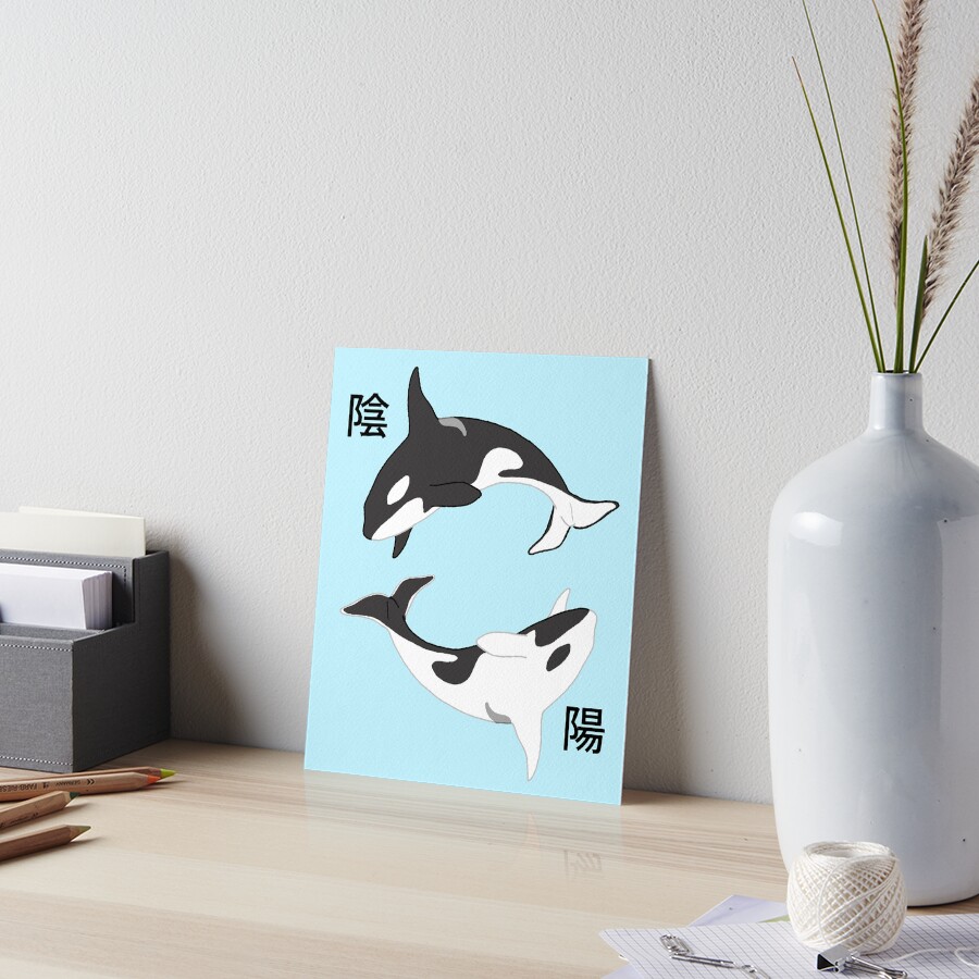 “Yin and Yang Orcas” Art Board Print by Marie-Luise | Redbubble