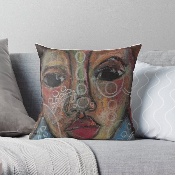 Pastel Portrait - S66 Throw Pillow