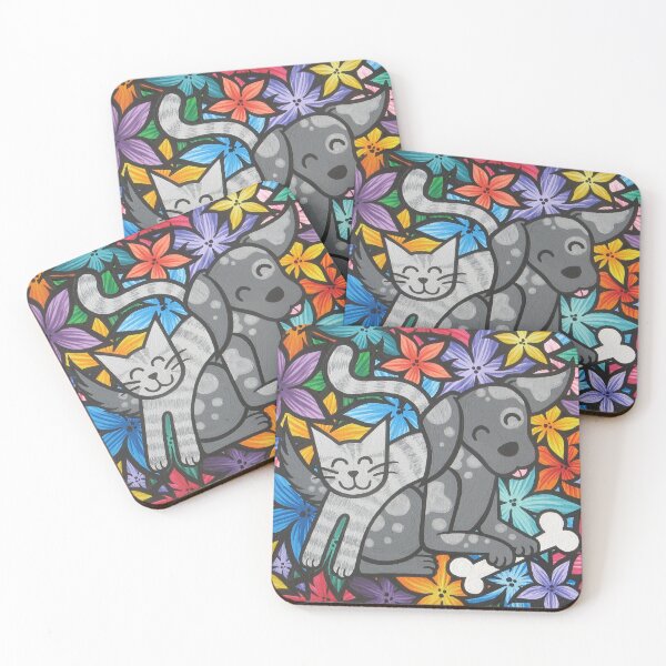 Item preview, Kitty, Puppy, & Rainbow Flowers designed and sold by Jami Moore.