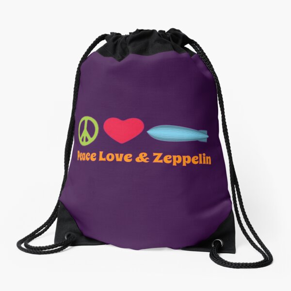 Peace Love & Zeppelin Drawstring Bag