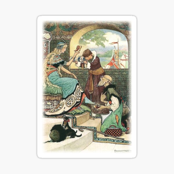 I AM ABLE TO DO EVERYTHING SAID THE MAN from the story THE KINGDOMS OF COPPER, SILVER, AND GOLD in The Russian Story Book Sticker