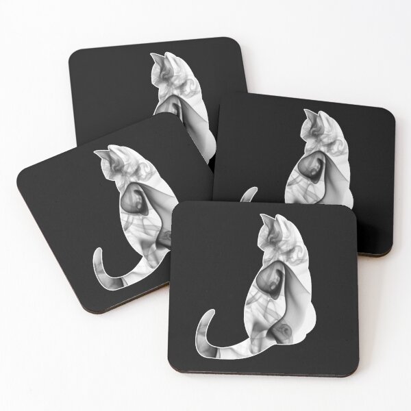 Item preview, Black Smoke Cat Silhouette on Framed Background designed and sold by Darcy777.
