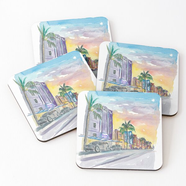 Item preview, Miami Beach Ocean Drive night and lights designed and sold by artshop77.