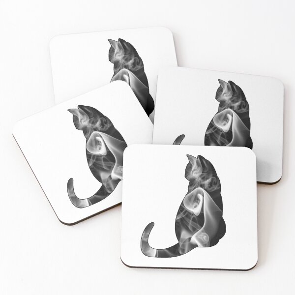 Item preview, White Smoke Cat Silhouette on Framed Background designed and sold by Darcy777.