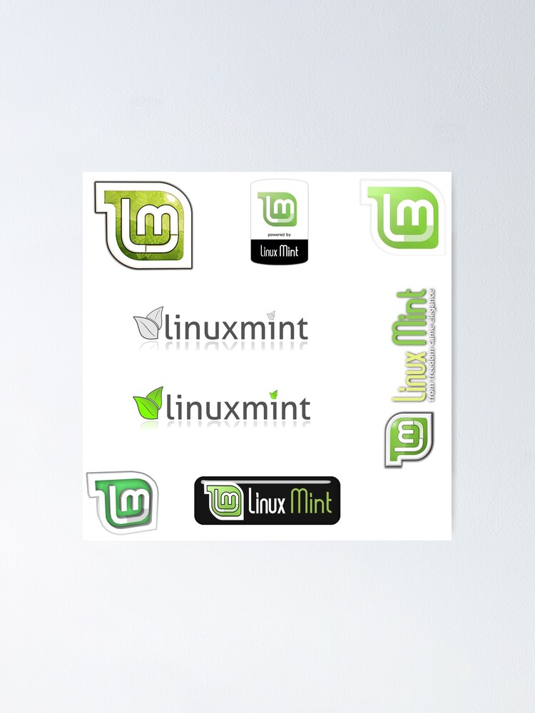 "linux mint sticker set" Poster by yourgeekside Redbubble