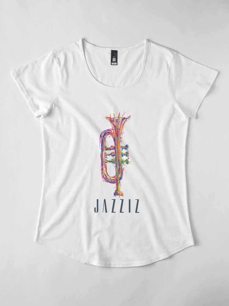 Alternate view of JAZZIZ “Trumpet” Premium Scoop T-Shirt