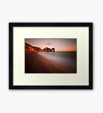 Durdle door at sunset Framed Print