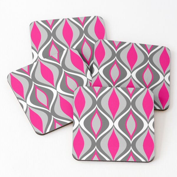 Item preview, Mid-Century Modern Diamonds, Fuchsia and Gray designed and sold by Marymarice.