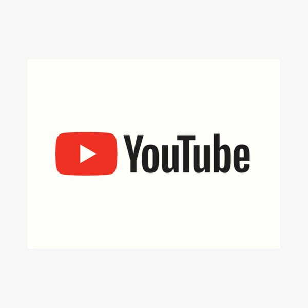 Youtube Logo Art Prints Redbubble - how to destroy cringy logos roblox youtube