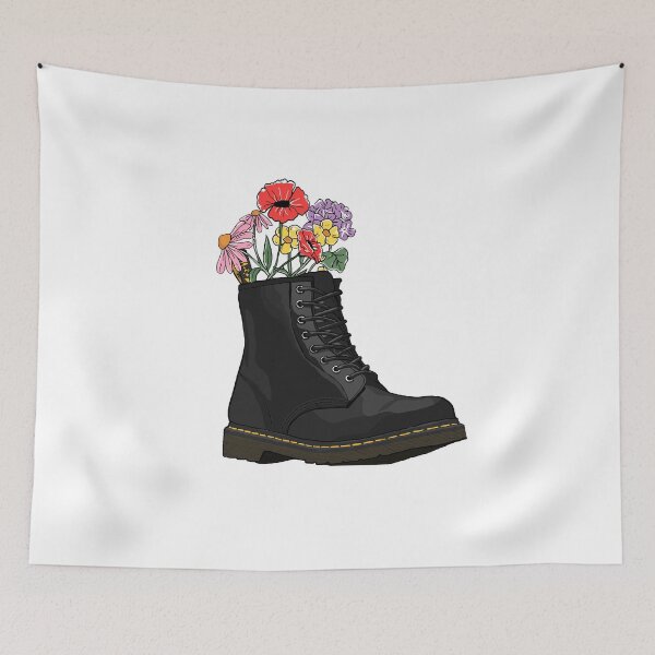 Item preview, flowers growing from doc marten boot designed and sold by savebeesplease.