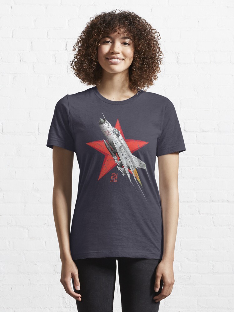 Squawk7700Tees Mikoyan MiG-21 T-Shirt, MiG21 Fighter Jet T-Shirt, Fighter Aircraft, Military Gift, Fighter Plane T-Shirt, Aviation Shirt, MIG Fighter Jet