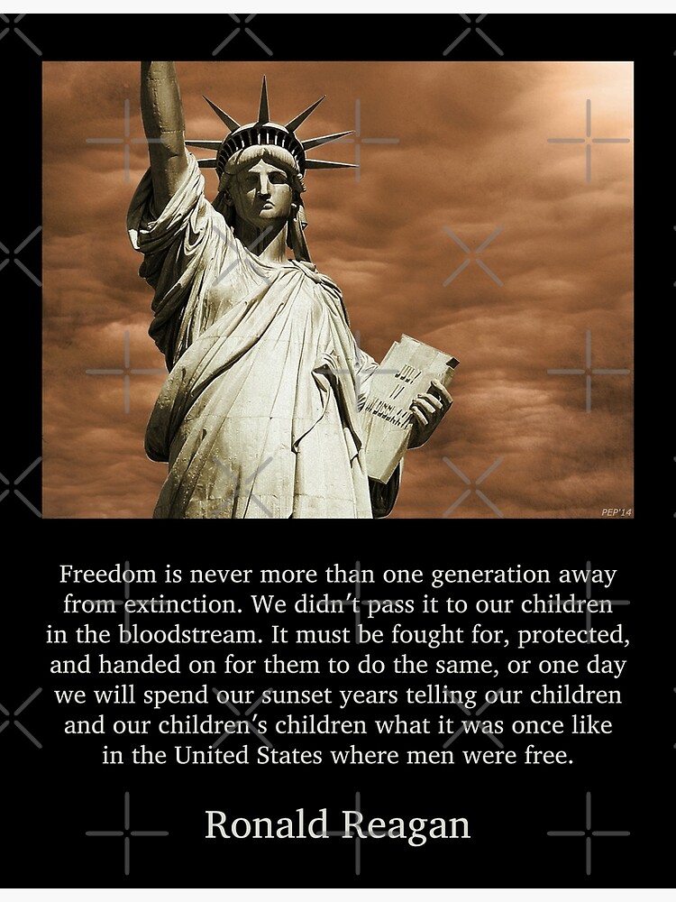 Disover Ronald Reagan Freedom Quote Premium Matte Vertical Poster