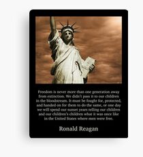 Ronald Reagan Freedom Quote Canvas Print