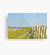 A Kite Flys Over the Sand Doons - Narragansett - RI - US Metal Print