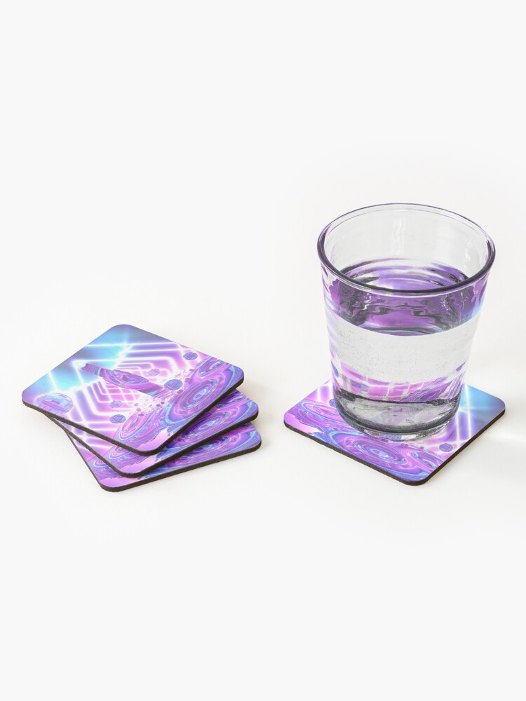Alternate view of Quantum Jump by Spaced Painter Coasters (Set of 4)