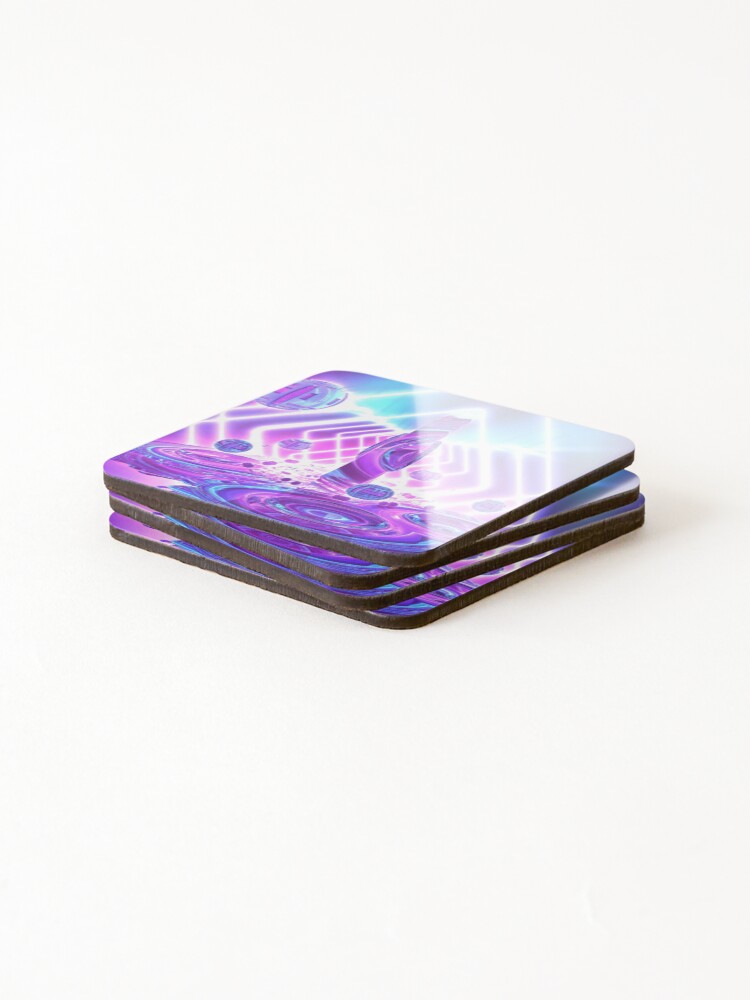 Alternate view of Quantum Jump by Spaced Painter Coasters (Set of 4)