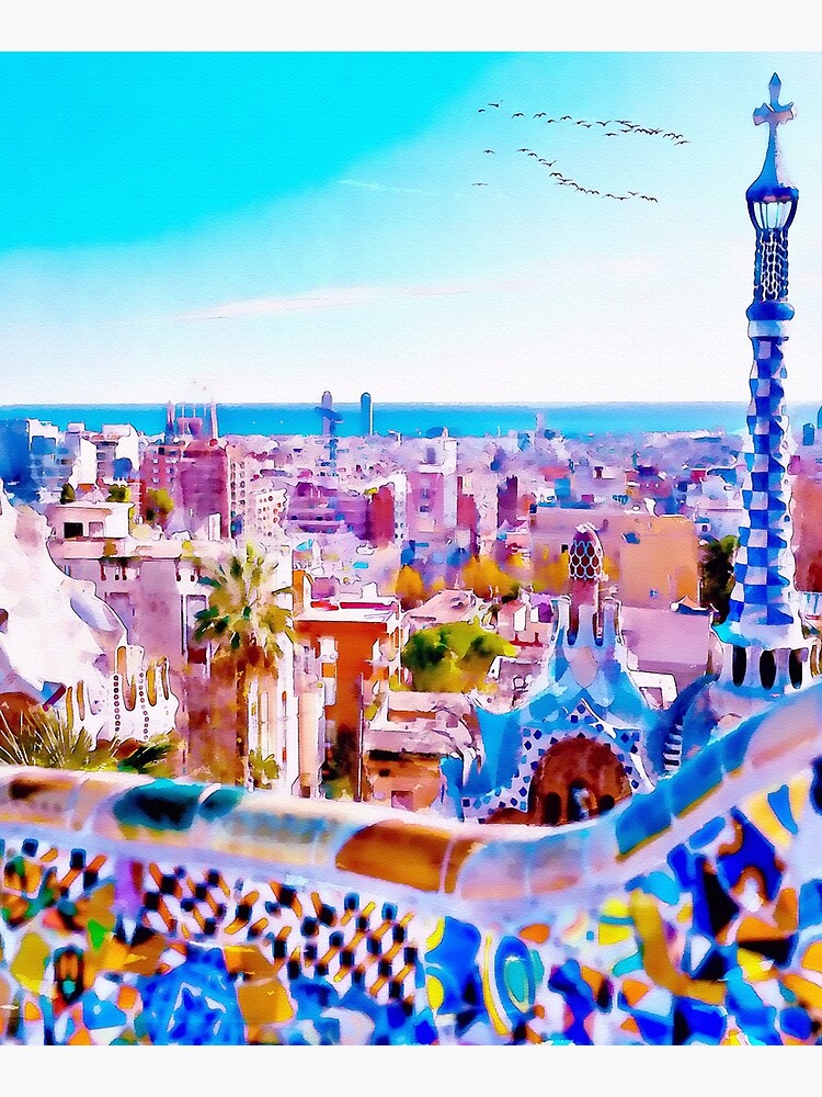 Park Guell Watercolor painting by caracatita75