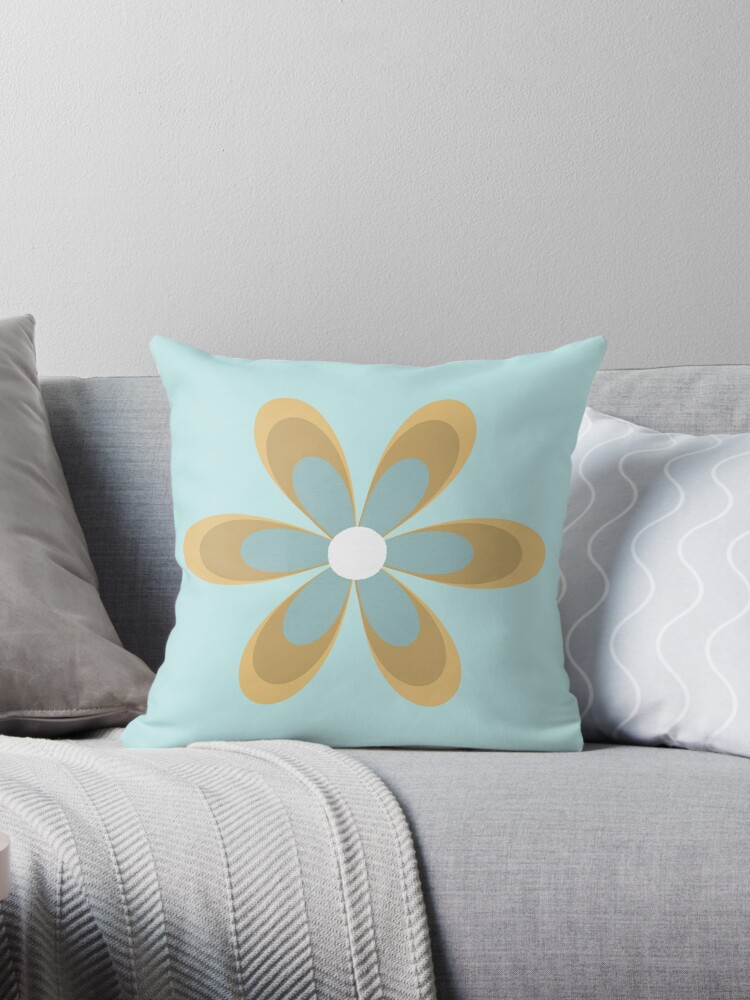 Aqua and gold online throw pillows