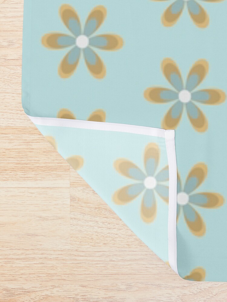 "Flower Power Papercut in Gold, Ice Aqua Blue, and White (Light Aqua