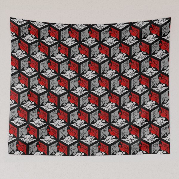 Item preview, Japanese Cranes, Red, Grey and Black  designed and sold by Marymarice.
