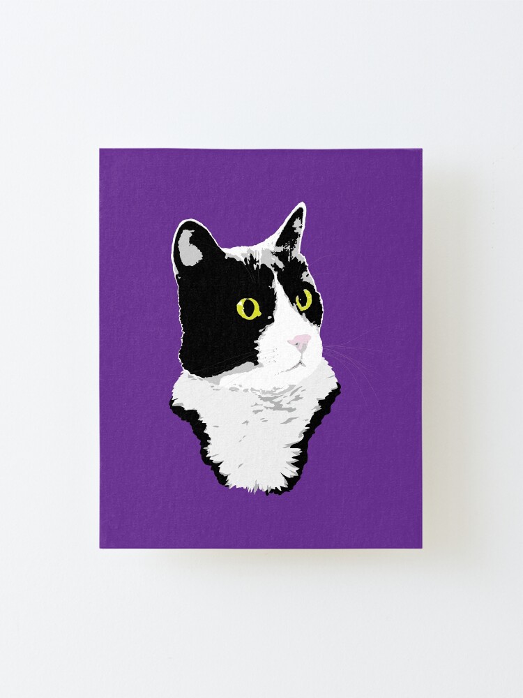 Alternate view of Regal Tuxedo Kitty Mounted Print