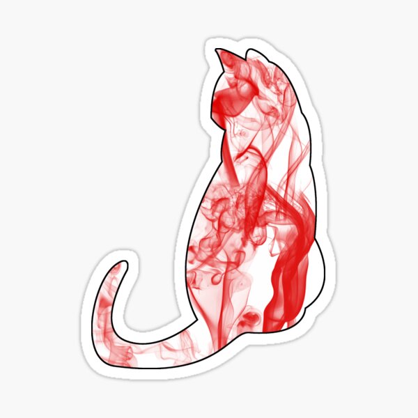 Item preview, Red Smoke Cat Silhouette on Framed Background designed and sold by Darcy777.