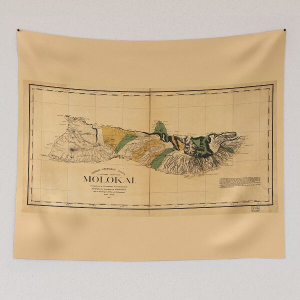Item preview, Map of Molokai, Hawaiian Island (1897) designed and sold by allhistory.