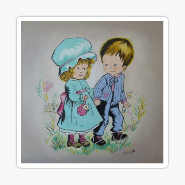 Sarah kay - Girl with nightie and hot-water bottle Sticker for