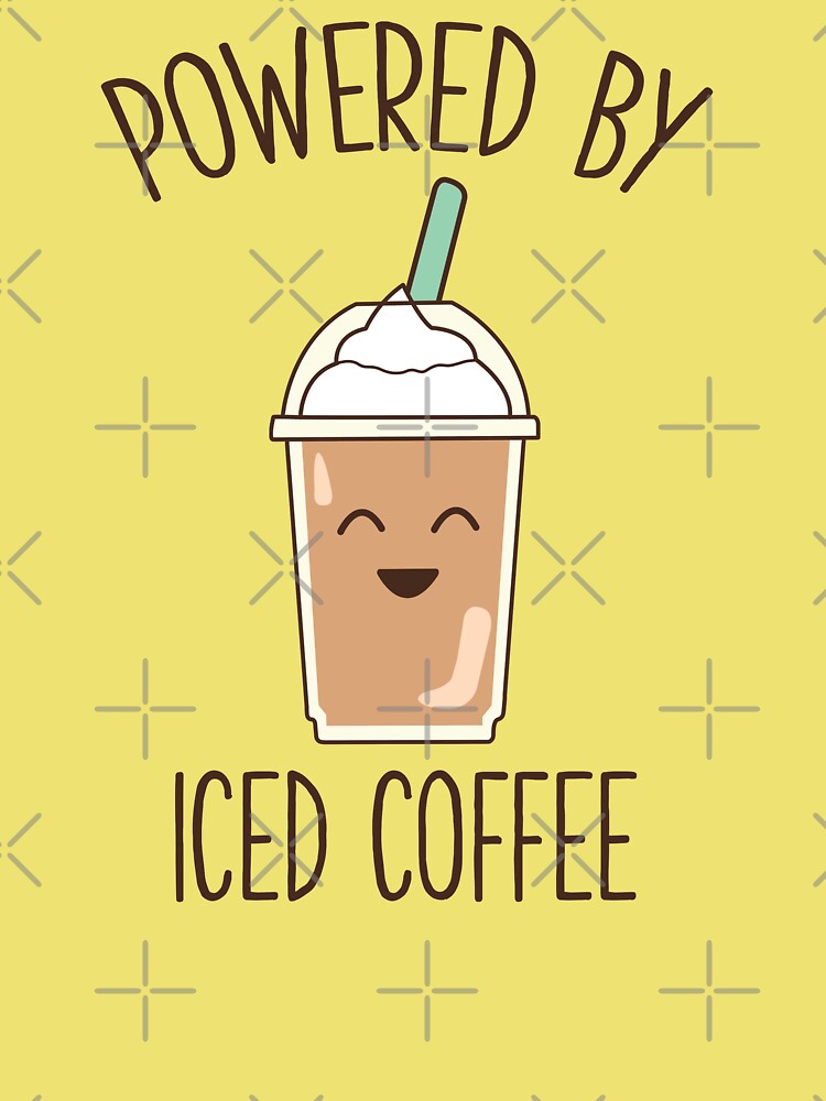 Cute Funny Coffee Gift Powered By Iced Coffee Japan Kawaii Art Greeting  Card for Sale by MintedFresh
