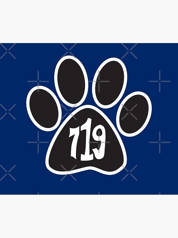  Hand Drawn Colorado Paw 719 Area Code Poster By Itsrturn Redbubble