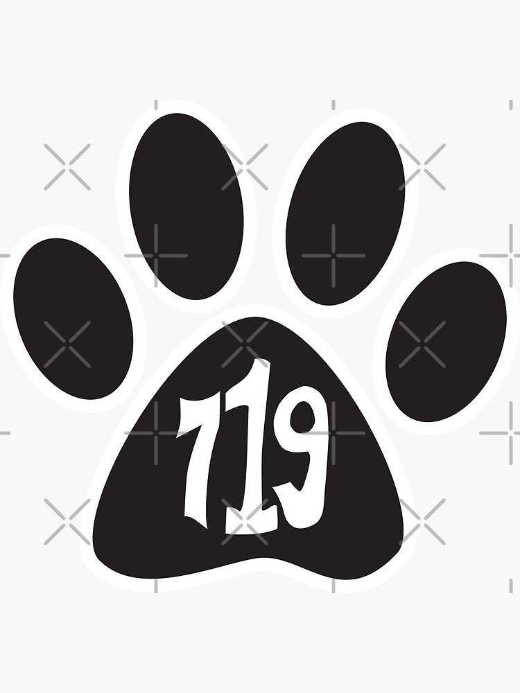  Hand Drawn Colorado Paw 719 Area Code Sticker For Sale By Itsrturn