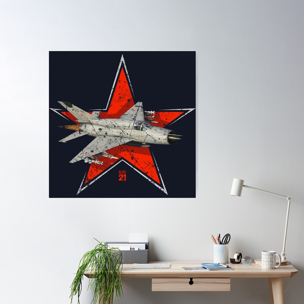 MiG 21 Russian Fighter Plane Vintage Diagram Art T-Shirt