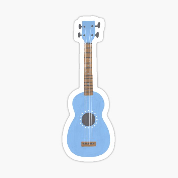 "Cute Blue Ukulele" Sticker by juliaccreates Redbubble