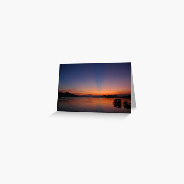 Sunset over Coron Harbour Greeting Card