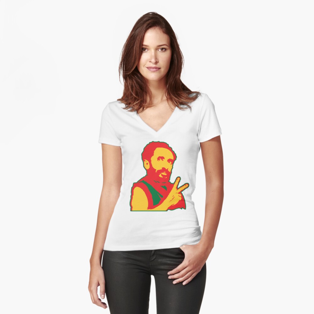 Item preview, Fitted V-Neck T-Shirt designed and sold by mindofpeace.