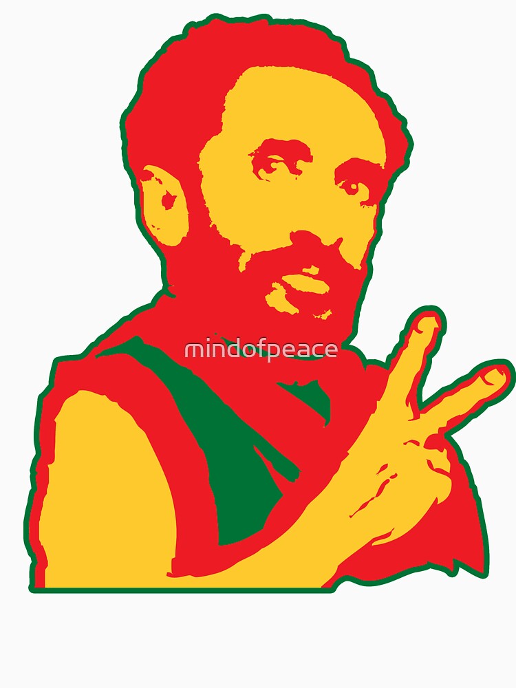 Thumbnail 7 of 7, Classic T-Shirt, Haile Selassie Rasta Peace Sign Symbol designed and sold by mindofpeace.