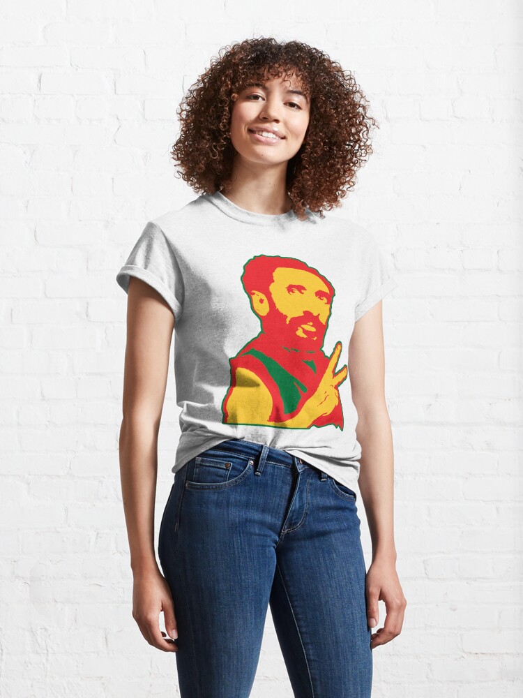 Alternate view of Haile Selassie Rasta Peace Sign Symbol Classic T-Shirt
