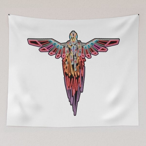Artikelvorschau, Neon Phoenix Person im Flug (auf Weiß) entworfen und verkauft von gkillerb.