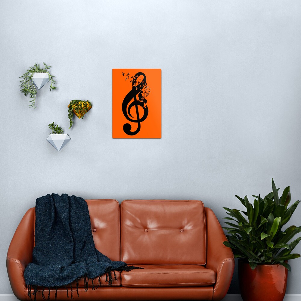 Treble Clef - Saxophone Metal Print
