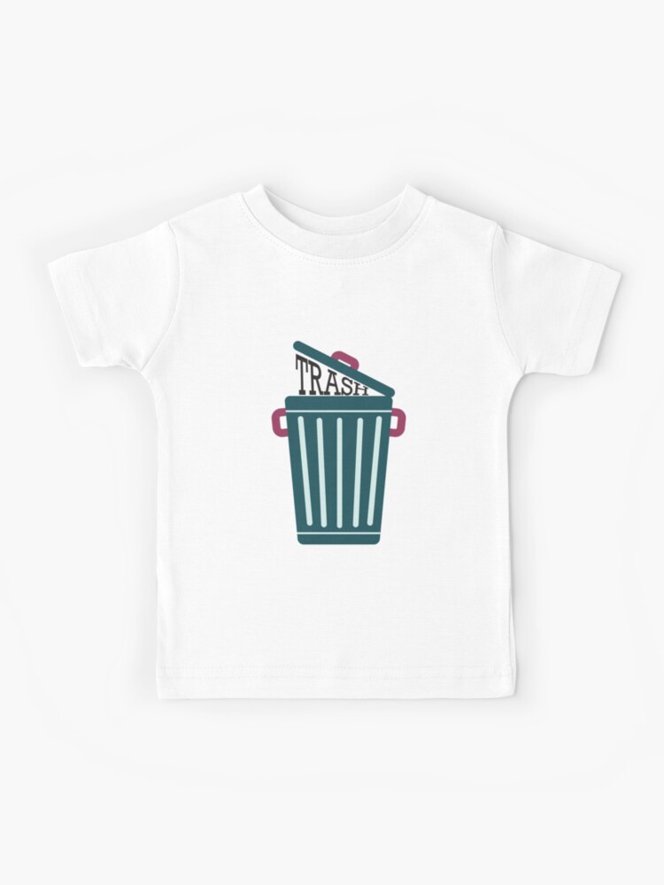 Kinder T-Shirt for Sale mit Mülleimer mit Text von FancyHatPenguin