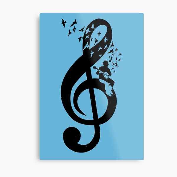 Treble Clef - Banjo Metal Print