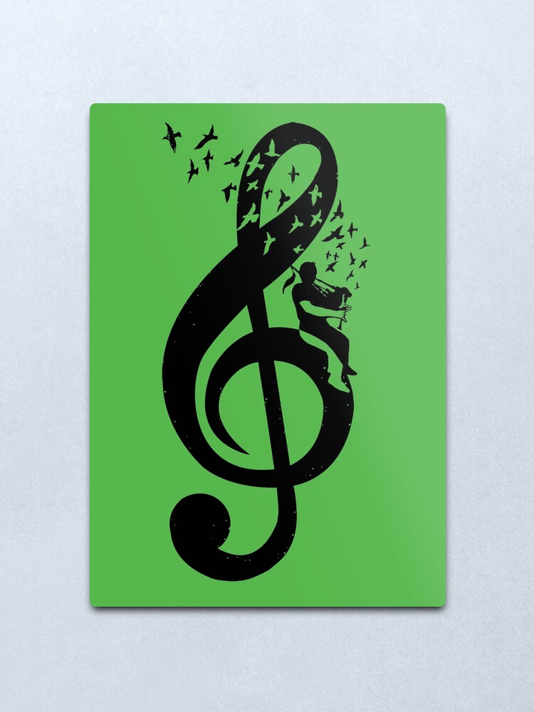 Alternate view of Treble Clef - Bagpipes Metal Print