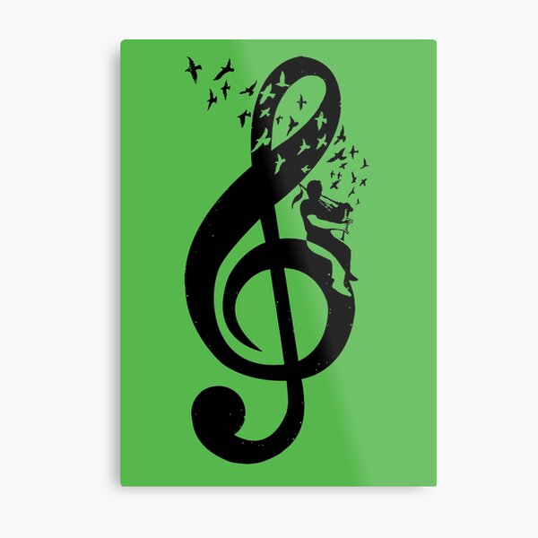 Treble Clef - Bagpipes Metal Print